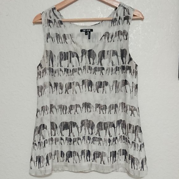 NIC+ZOE Tops - Nic+Zoe sleeveless elephant print top S NWOT